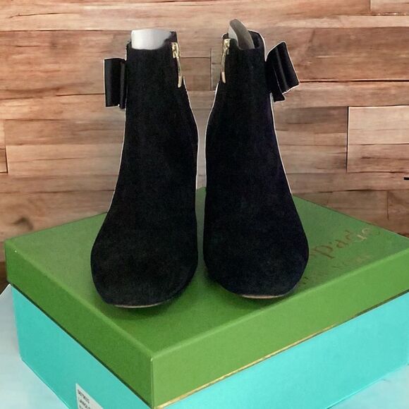 KATE SPADE LANGLEY BLACK KID SUEDE BOOTIES SIZE 9 M - Picture 4 of 9